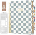 bloom daily planners 2027 Planner (January - December 2027) - Weekly & Monthly Softcover Planner for Women - Calendar Year Inspirational Agenda Book with Stickers - 5.5" x 8.25" - Checkered, Teal