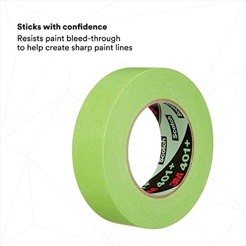 3M High Performance Green Masking Tape 401+, 36 mm x 55 m, 16 Rolls/Case