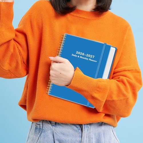 Daily Planner 2026-2027 - July 2026 to June 2027, 7" x 10", Blue