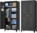 UNICOLY Metal Wardrobe Storage Cabinet,71" Armoire Wardrobe Closet