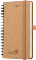 POPRUN 2027 Recycled Pocket Planner (Slim Size 3.5'' x 6.5'') Calendar Book