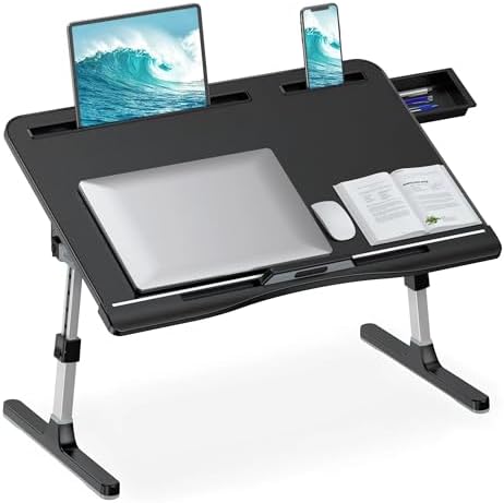 HETTHI Bed Laptop Table Adjustable Foldable Laptop Stand 23.60×15.7in Black