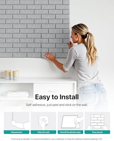 Soundsbay 18-Pack Brick Acoustic Panels, Self-Adhesive, 12"X12"