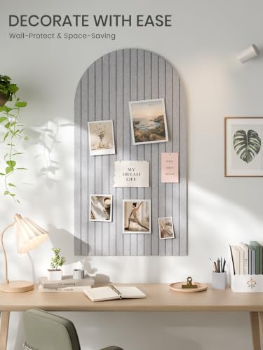 Large Arched Felt Bulletin Board 47.2''×25.5'', Soft Gray