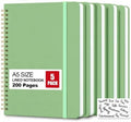5 Pack Hardcover Spiral Notebooks, 8.3" x 6.3" Lined Journal Set, 100 GSM Bleed-Resistant Paper, 200 Pages Twin-Wire Bound Notebook with Elastic Band & Category Stickers for Office, School