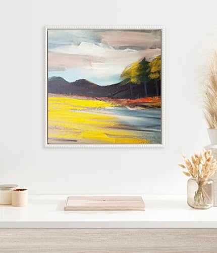 Kate and Laurel Sylvie Beaded Blank Vintage Framed Canvas Wall Art, 23x33 Gold, Modern Empty Canvas for Paint-Your-Own Art, Premium Canvas Already Framed