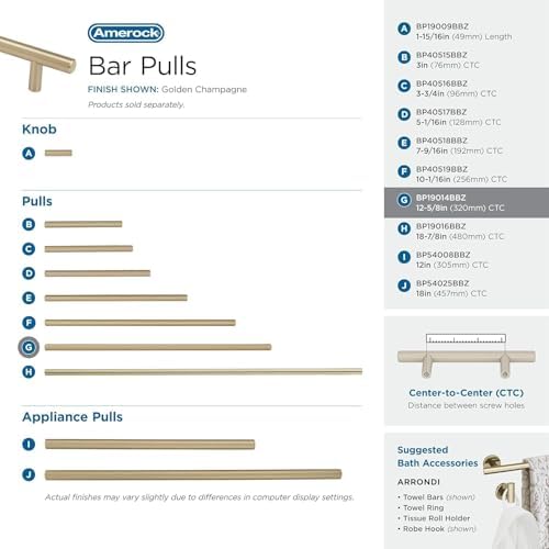 Amerock 12-5/8" Bar Pulls Golden Champagne Drawer Pull
