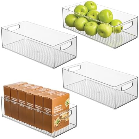 iDesign Stackable Storage Bin, Set of 4, Clear