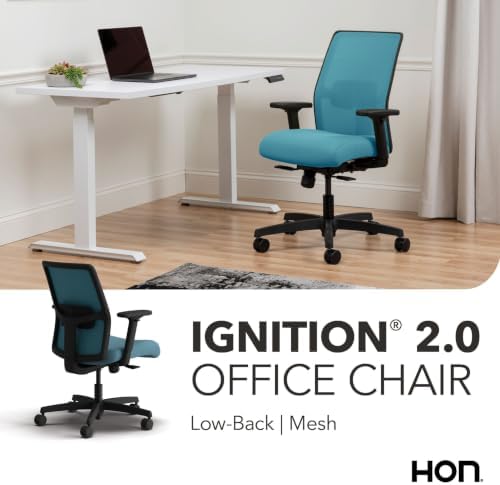 HON Ignition 2.0 Low Back Ergonomic Office Chair, Desk Chair, Sky