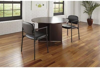 HON Scatter Guest Chair with Arms, Leather Office Chairs, Black