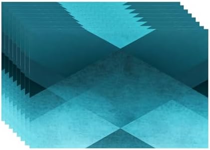 Batmerry Teal Modern Geometric Placemats, Vintage Washable Linen Table Mats for Kitchen Table Double Insulation Decor Dining Set Indoor Outdoor 12X18 in Set of 8