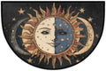 Pardick Boho Sun Moon Half Round Door Mat, Non-Slip Welcome Indoor Entrance Way Rug Semi Circle Front Doormats Washable Bathroom Kitchen Floor Mat, Outdoor Rugs for Garage, Patio, Hearth Rug