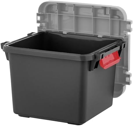 IRIS USA 4-Pack 8 Gallon Lockable Storage Trunk TrailBox, Dark Gray/Gray