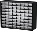 Akro-Mils 64-Drawer Plastic Storage Cabinet, 20" W x 6" D x 16" H, Black