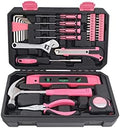 Apollo Tools 39 Piece General Household Tool Set, Pink DT9711P