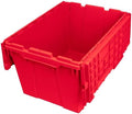 Akro-Mils 39120 Industrial Lidded Plastic Storage Container, Nesting and Stackable Plastic Storage Box with Lid Attached, Organization Tote for Garage and Warehouse, 21.5"x15.25"x12.5", Red (6-Pack)
