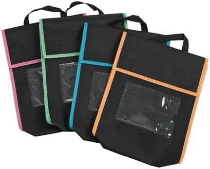 Really Good Stuff Medium Book Pouch, 12-Pack, Black with Neon Trim