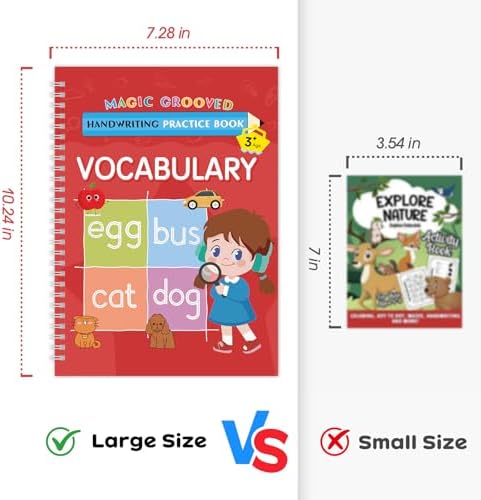 Magic Grooved Writing Practice for Kids Ages 3-5 5-8, Grooved Writing Books