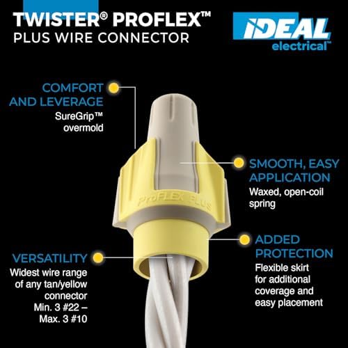 Ideal Electrical Twister Proflex Plus (30-345) Wire Connector, 100 Count
