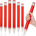 Tinlade 6 Pcs Wooden Jumbo Pencils for Prop, Funny Huge Red Giant Pencil 14 Inch for Home and School Supplies, Kids, Preschoolers