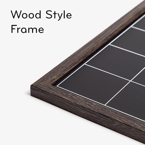U Brands 16" x 20" Magnetic Monthly Calendar Chalkboard with Rustic Wood Frame, Blackboard Surface, Wall Mountable, Monthly Planner Board, Magnetic Calendar for Home, Office, Kitchen, Classroom