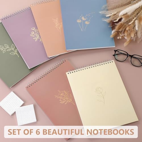 Resurhang 6 Pack Office Steno Pads, Minimalistic Color, Aesthetic Style