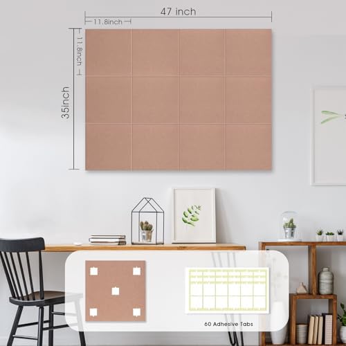 48" x 36" Large Felt Bulletin Board 1/2" Thick, Salmon Pink