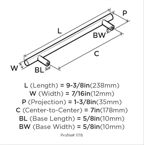 Amerock 10 Pack 7" Bar Pulls Satin Nickel Drawer Pull