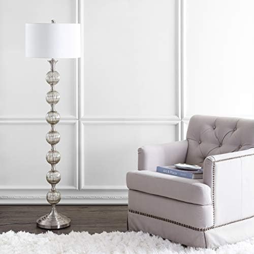 JONATHAN Y Oslo Floor Lamp 60.5" Glass Metal LED, Mercury Silver