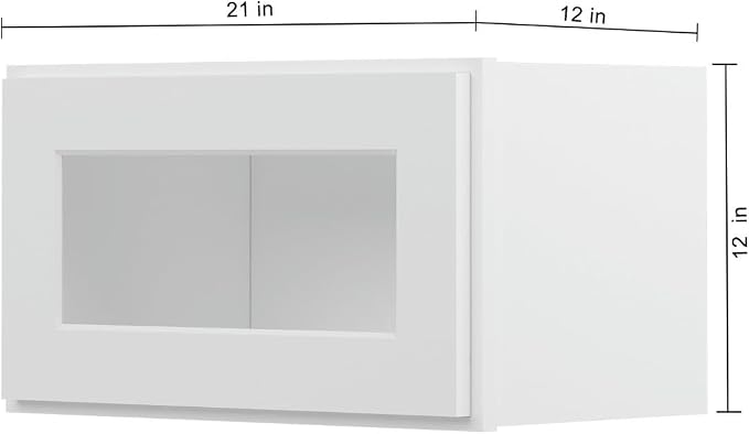 Furinno Shaker Wall Kitchen Cabinet, Glass Not Included, 1-Door, White | 12 D x 21 W x 12 H, Adjustable Hinges, Soft-Close Shaker-Style Door, Ready to Assemble, Plywood, for Pantry, Dining Room