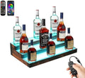 16 Inch LED Lighted Liquor Bottle Display Shelf, 3 Tiers Illuminated Bar Shelf with RF & App Control, Light up Shelves 7 Colors Music Sync & Timing (3 Tier 16" Total Length)