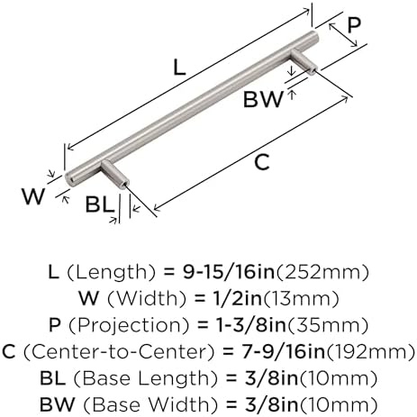 Amerock 7-9/16" Bar Pulls Satin Nickel Drawer Pull