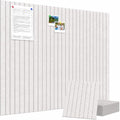 48" x 36" Large Felt Bulletin Board, Eight-Stripe Oatmeal