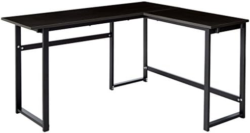 ZINUS Luke 53 Inch Black Metal Corner Desk / L-Shaped Computer Desk / Office Desk / Easy, Bolt Free Assembly