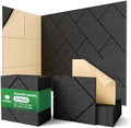 Decorative Acoustic Soundproof Walls Panels for Room, 12 Pack Blcak Self Adhesive Sound Absorbing and Noise Reducing Tiles for Studio, Bedroom, Home Office, Ceiling, Pared, 12"x12"x0.4"