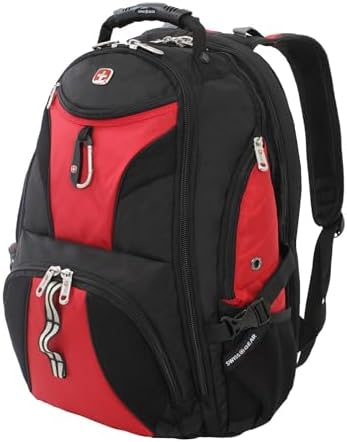 SwissGear 1900 Scansmart TSA 17-Inch Laptop Backpack, Black/Red