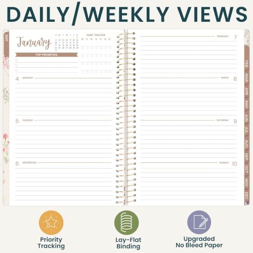 bloom daily planners 2027 Planner (January - December 2027) - Weekly & Monthly Softcover Planner for Women - Calendar Year Inspirational Agenda Book with Stickers - 5.5" x 8.25" - Pressed Petals
