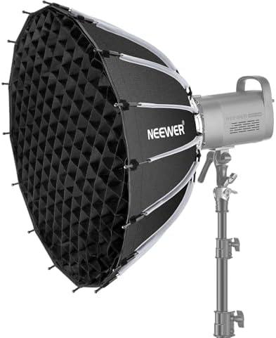 NEEWER Basics Parabolic Softbox Kit, 26"/65cm Bowens Mount Soft Box with Light Diffusers for Studio Photography Video Recording Streaming Lighting Compatible with Godox Compatible with Aputure, NS37P