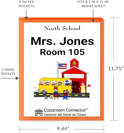 C-Line Classroom Connector School-to-Home Folders, Orange, 25 per Box (32002)