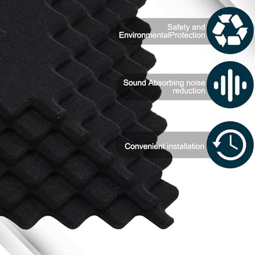 Wave Shaped Large Cork Board for Wall 36" x 24" Black Bulletin Board 6 Pack Felt Wall Tiles Self-Adhesive Removable Soft Wooden Boards for Home Office
