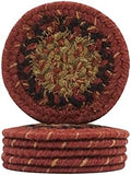 Homespice Highland Jute Braided Coasters for Cabin Decor, Round 4" Set of 6