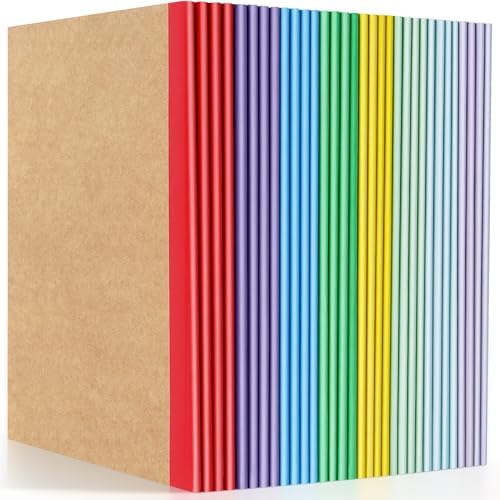 32 Pack Composition Notebooks Bulk, A5 Kraft Notebooks, 8 Colors