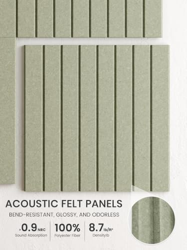 Bumusty 48"x 36" Large Felt Bulletin Board Tiles, Sage