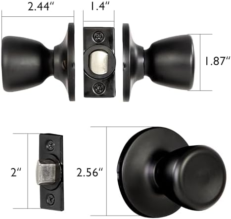 Design House Terrace Passage Door Knob, Matte Black
