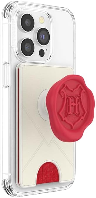 PopSockets Adhesive Phone Wallet with Grip- Hogwarts Letter | PopWallet, Holds 3-5 Cards, Swappable Top, Kickstand, Harry Potter, Slytherin, Fun, Cool, Unique