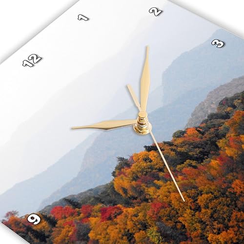 3dRose dpp_22397_1 Fall in The Smokey Mountains North Carolina Mountains Wall Clock, 10 by 10-Inch