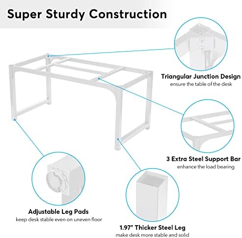 Tribesigns Modern Computer Desk, 63 x 31.5 inch Large Executive Office Desk Computer Table Study Writing Desk Workstation for Home Office, Spliced Desktop, White