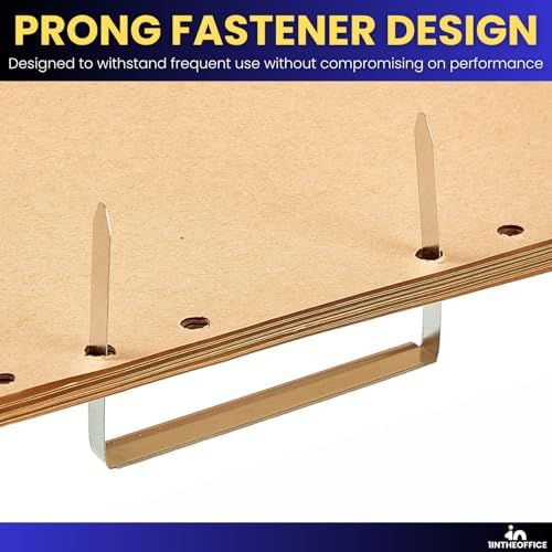 1InTheOffice Paper Fasteners, Prong Fasteners, Metal Fasteners, 2 Inch, 2.75" Center to Center, 100 Pieces/Pack, (200)