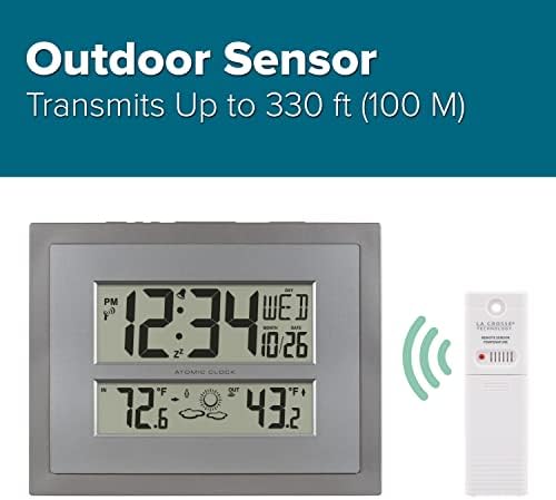 La Crosse Technology 512-85937 Gray Atomic Digital Clock with Temperature