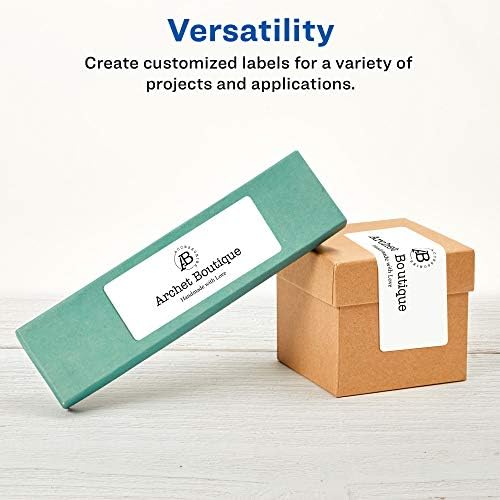 Avery® Matte White Rectangle Labels, Sure Feed® Technology, 1" x 4", 1,000 Matte White Printable Labels